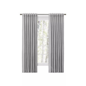 Chevron 80C/20P Sustainable Unlined Rod Pocket w/Back Tabs Curtain Panel 48"W x 96"L