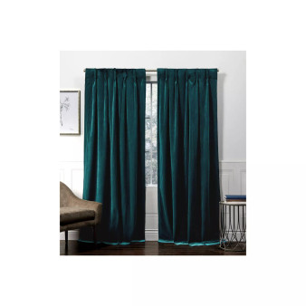 Curtains Velvet Heavyweight Pinch Pleat Curtain Panel Pair, 27" x 63"