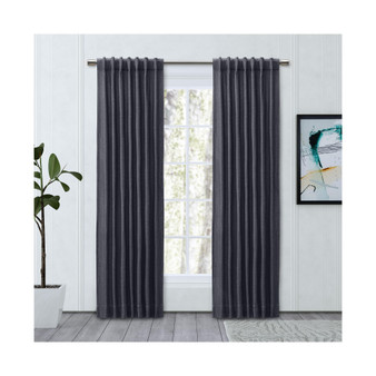 Chevron 80C/20P Sustainable Triple Lined Rod Pocket w/Back Tabs Curtain Panel 48"W x 108"L