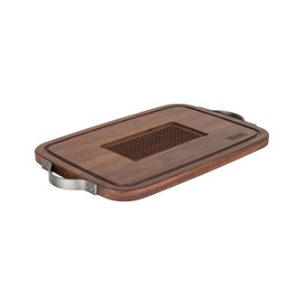 Acacia Carving Board with Juice Well and Metal Handles