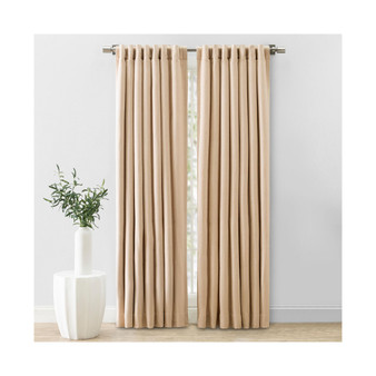 Herringbone Lined Rod Pocket With Back Tabs Curtain Panel 48"W x 63"L