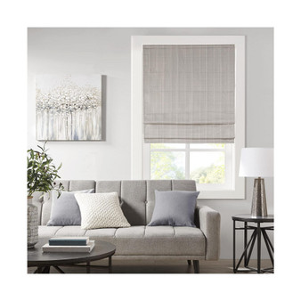 Galen Basketweave Cordless Roman Shade Collection - 27x64" - Taupe