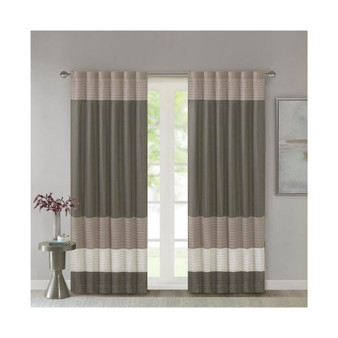 1-PC Amherst Polyoni Pin Tuck Window Panel Curtain, Natural - 50x84" Panel