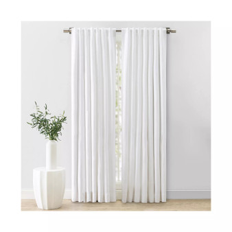 Herringbone Lined Rod Pocket With Back Tabs Curtain Panel 48"W x 108"L