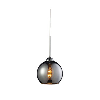 Cassandra 1 Light Pendant in Polished Chrome and Chrome Glass