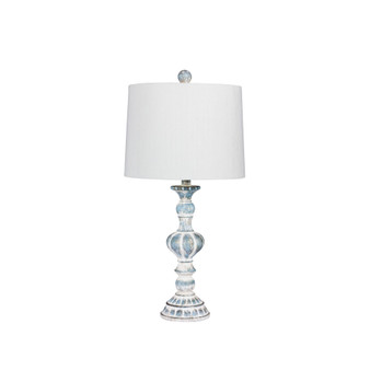 Distressed Sculpted Candlestick Resin Table Lamp