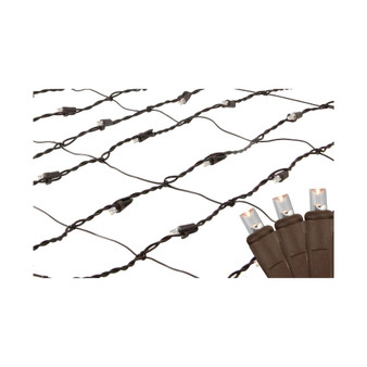2' x 8' Warm White LED Tree Trunk Wrap Christmas Net Lights - Brown Wire