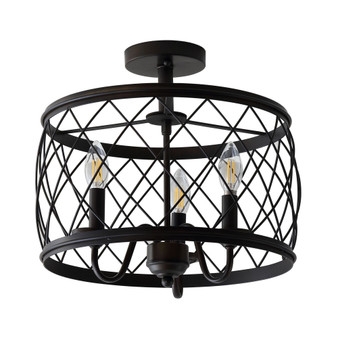 Eleanor 3-Light Metal LED Semi Flush Mount Ceiling Light
