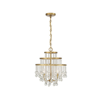 Luna 3-Light Mini Chandelier in Warm Brass