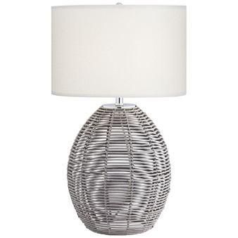 Grey Basket Table Lamp