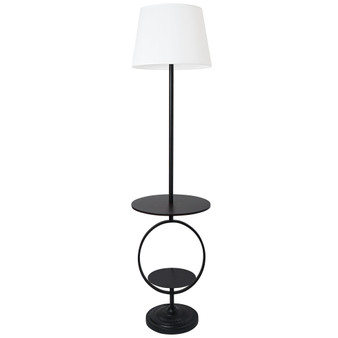 Elegant Designs Bedside Nightstand End Table Dual Shelf Decorative Floor Lamp