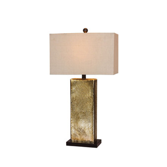 Hammertone Glass Pillar Table Lamp