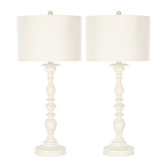 Set of 2 Mamie Cream Candlestick Lamps