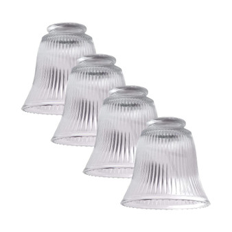 Ceiling Fan Light Covers - Shade Lamp Replacement Kit for Ceiling Fan Light Kits. Perfect for illuminating your home with clear glass shades. (4-Pack) / Ribbed