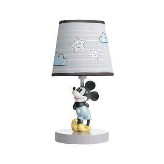 Disney Baby Moonlight Mickey Mouse Lamp with Shade & Bulb - Gray