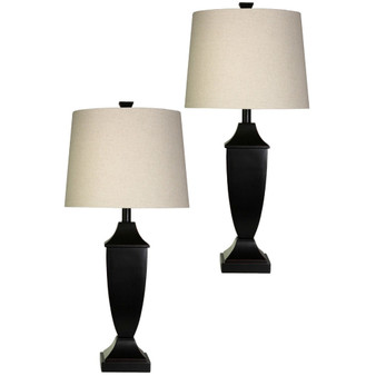 Hardback Fabric Shade Table Lamp Set, Pack of 2