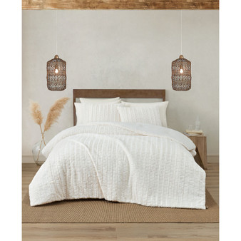 Carleen Faux Fur Comforter Set, Queen