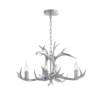 Eldora 26" Adjustable Resin Antler 4-Light LED Chandelier