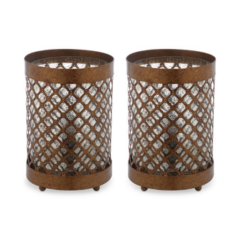 Set of 2 Borden Hurricane Bronze-Finish Table Lamps
