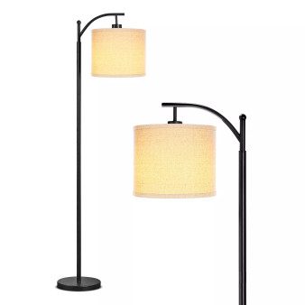 Montage LED Arc Standing Floor Lamp with Hanging Drum Shade