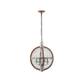 Gaines 4-Light Adjustable Rustic Industrial LED Pendant