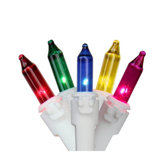 Set of 150 Multi-Color Mini Icicle Christmas Lights 3" Spacing - White Wire