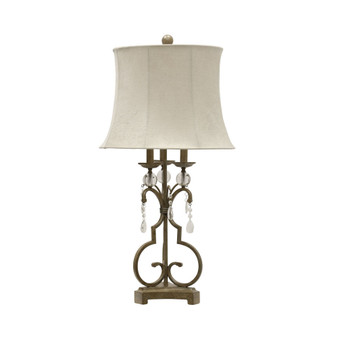 Georgian Silver Traditional Iron and Acrylic Table Lamp