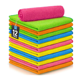 12 Pack Highly Absorbent Microfiber Cleaning Cloths
