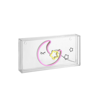Moon Contemporary Glam Acrylic Box USB Operated LED Neon Light