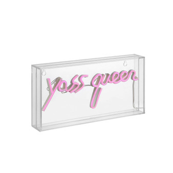 Yass Queen Contemporary Glam Acrylic Box USB Operated LED Neon Light