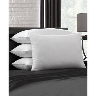 Plush Allergy Resistant Medium Down Like Fiber Filled Pillow - Set of Four - Standard