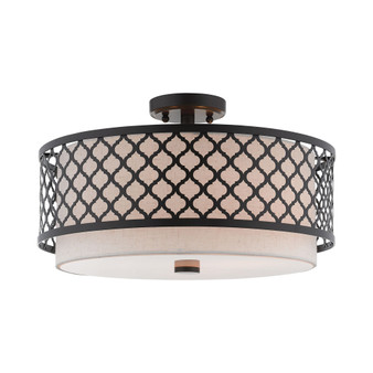 Arabesque 3-Light 18" Semi Flush