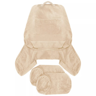 Reading Backrest Pillow Cover and Detachable Neck Roll Pillow Cover Set, Extra Large