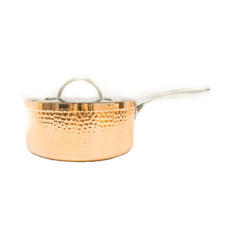 Tri-Ply 7" Covered Saucepan, Hammered