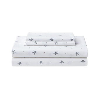Star Spangled Coastal Cotton Percale 4-Piece Sheet Set, Full
