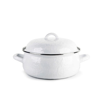 Solid White Enamelware Collection 4 Quart Dutch Oven
