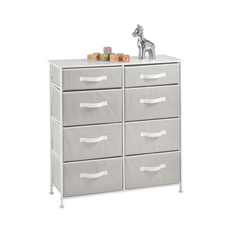Vertical Furniture Storage Tower with 8 Fabric Drawer Bins