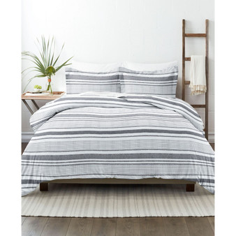 Home Collection Premium Ultra Soft Vintage Stripe Pattern 3 Piece Duvet Cover Set, Full/Queen
