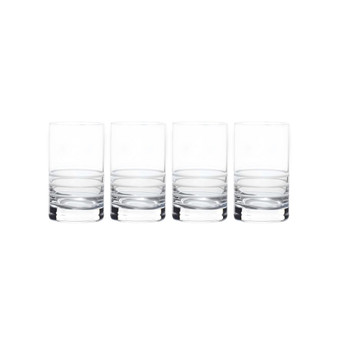 Cal Double Old Fashion Glasses Set of 4, 15.5 oz