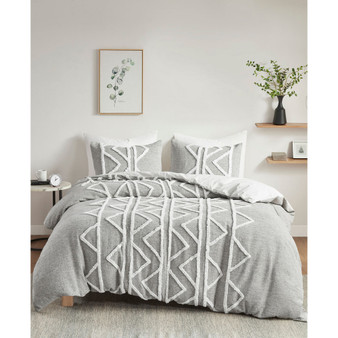 Hayes Chenille 3-Piece Cotton Duvet Cover Set, Full/Queen