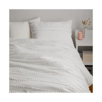 Billie Pom Pom Stripe Comforter  & Sham Sets, Full/Queen, Cotton, Cotton, Ultra-Cute Styles to Personalize Your Room