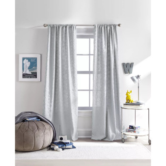 Stars Micro Sculpt Pole Top 2-Piece Curtain Panel Set, 38" x 96"