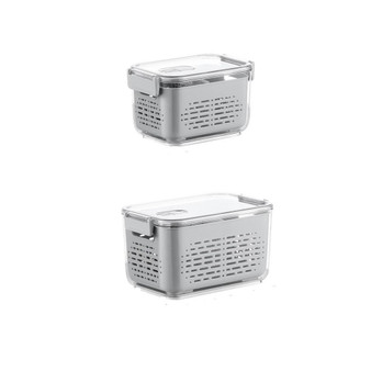 2-Pack Multi-Functional Produce Saver Containers, Grey