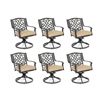 Set of 6 Park Gate Cast Aluminum Outdoor Dining Swivel Rockers, Created for Macy's