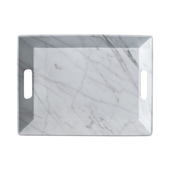 Carrara Handled Serve Tray, 19.5" x 14.5" x 2.5", Melamine, Set of 1