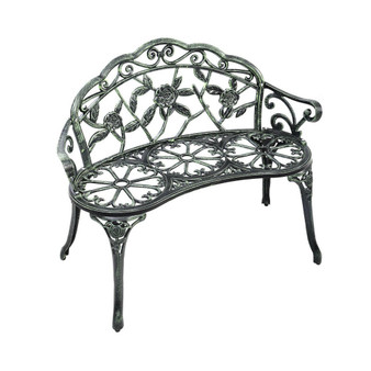 Patio Garden Bench Chair Style Porch Cast Aluminum Outdoor Rose