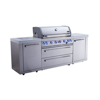 805 Outdoor Kitchen Island with Grill and Cabinets