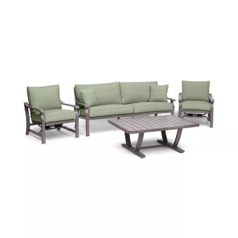 Tara Aluminum Outdoor 4-Pc. Seating Set (1 Sofa, 2 Rocker Chairs & 1 Coffee Table), Created for Macy's