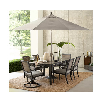 CLOSEOUT! Marlough II Outdoor Aluminum 7-Pc. Dining Set (84" x 42" Dining Table, 4 Dining Chairs and 2 Swivel Rockers), Created for Macy's
