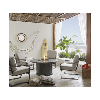 Vintage II 5-Pc. Round Fire Pit Chat Set, with Sunbrella® Cushions (1 Firepit & 4 Chairs), Created for Macy's